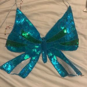 Y2K Sequined Butterfly Top